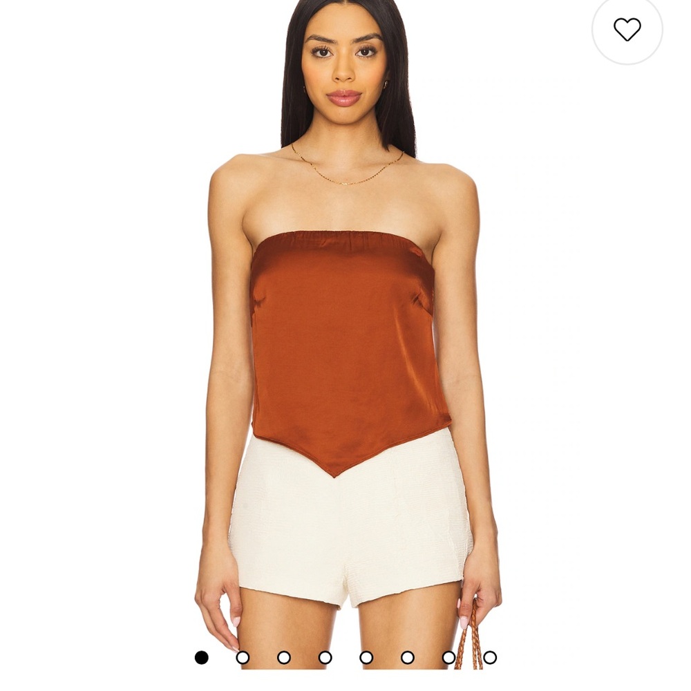 Good American Satin Handkerchief Top in Copper XS